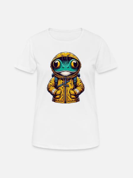 Urban Frog - Frauen T-Shirt atmungsaktiv - Weiß