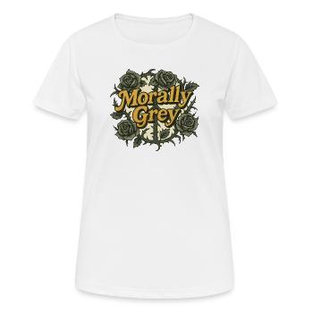 Morally Grey Roses Vintage Emblem - Women's Breathable T-Shirt - white - Front - AI Model Female 172 dark (172cm)