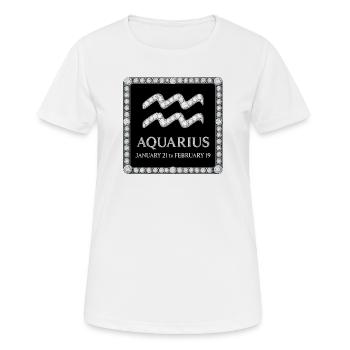 Signe du zodiaque Verseau - T-shirt respirant Femme - blanc - Devant - AI Model Female 172 dark (172cm)