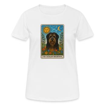 Sun Moon Catalan Sheepdog - Women's Breathable T-Shirt - white - Front - AI Model Female 172 dark (172cm)