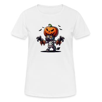 Lunatique Halloween Zèbre Costume Zombie Chauve-souris - T-shirt respirant Femme - blanc - Devant - AI Model Female 172 dark (172cm)