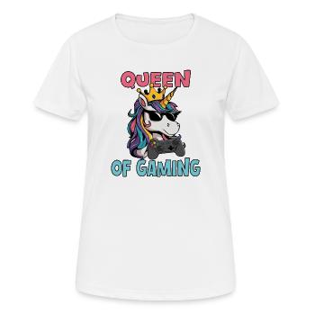 Queen of gaming - unichorn - Women's Breathable T-Shirt - white - Front - AI Model Female 172 dark (172cm)