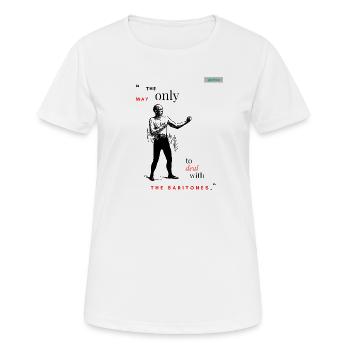 BARITONE PARODY Design 001 - Frauen T-Shirt atmungsaktiv - Weiß - Vorne - AI Model Female 172 dark (172cm)