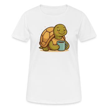 Kaffee-Turtel im Morgenlicht - Frauen T-Shirt atmungsaktiv - Weiß - Vorne - AI Model Female 172 dark (172cm)