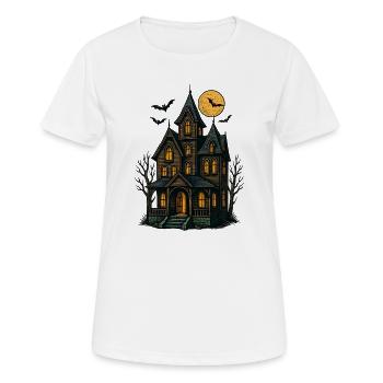 Maison hantée effrayante pour Halloween - T-shirt respirant Femme - blanc - Devant - AI Model Female 172 dark (172cm)