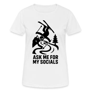 Ski social - T-shirt respirant Femme - blanc - Devant - AI Model Female 172 dark (172cm)