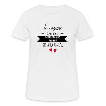 Herzen, die in der Silhouette schweben - Frauen T-Shirt atmungsaktiv - Weiß - Vorne - AI Model Female 172 dark (172cm)