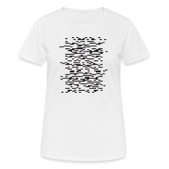Glitch Stripe Abstrakte Nacht - Frauen T-Shirt atmungsaktiv - Weiß - Vorne - AI Model Female 172 dark (172cm)