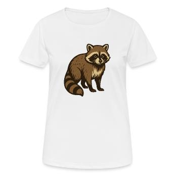 Waschbär Zeichnung - Frauen T-Shirt atmungsaktiv - Weiß - Vorne - AI Model Female 172 dark (172cm)