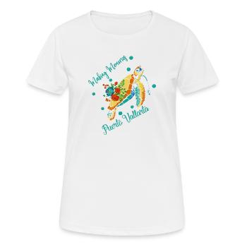 Souvenirs de vacances à Puerto Vallarta - T-shirt respirant Femme - blanc - Devant - AI Model Female 172 dark (172cm)