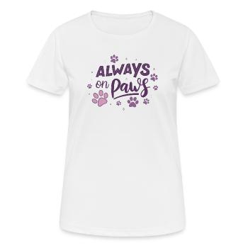 Always on Day Pawprints Purple - Women's Breathable T-Shirt - white - Front - AI Model Female 172 dark (172cm)