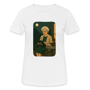 Soirée jeux de lune sur le balcon - T-shirt respirant Femme - blanc - Devant - AI Model Female 172 dark (172cm)