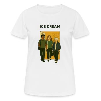 mit Oma unterwegs - Frauen T-Shirt atmungsaktiv - Weiß - Vorne - AI Model Female 172 dark (172cm)