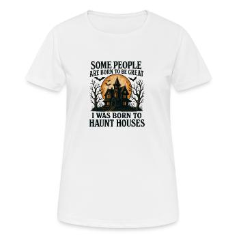 Halloween - Spukhaus - Geist - Frauen T-Shirt atmungsaktiv - Weiß - Vorne - AI Model Female 172 dark (172cm)