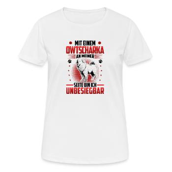 L’imbattable Ovcharka du Caucase - T-shirt respirant Femme - blanc - Devant - AI Model Female 172 dark (172cm)