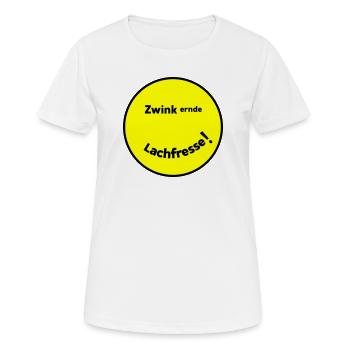 Clin d’œil rire bouche - T-shirt respirant Femme - blanc - Devant - AI Model Female 172 dark (172cm)