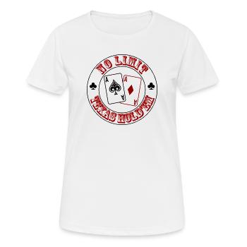 Cartes de poker No Limit – Texas Hold’em Design - T-shirt respirant Femme - blanc - Devant - AI Model Female 172 dark (172cm)