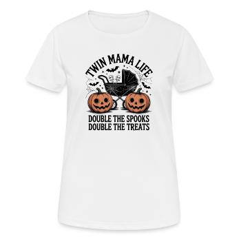 Halloween Double Bébé Hanté - T-shirt respirant Femme - blanc - Devant - AI Model Female 172 dark (172cm)