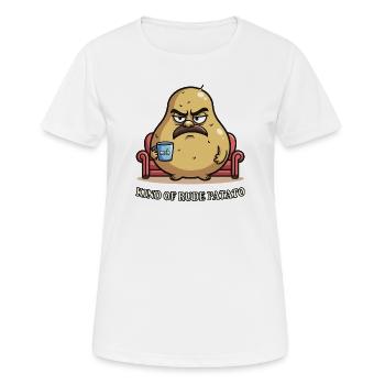 Kind of Rude Potato Grumpy Cartoon Design - T-shirt respirant Femme - blanc - Devant - AI Model Female 172 dark (172cm)