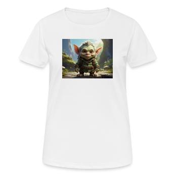Petite créature verte dans la forêt - T-shirt respirant Femme - blanc - Devant - AI Model Female 172 dark (172cm)