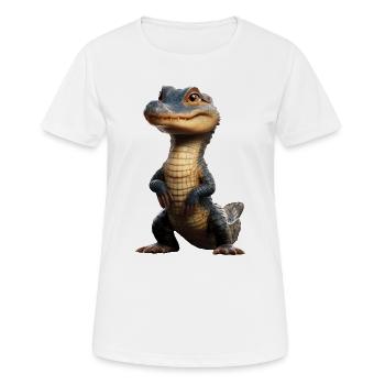 Kaiman Krokodil Alligator Reptilien Kroko Kaimane - Frauen T-Shirt atmungsaktiv - Weiß - Vorne - AI Model Female 172 dark (172cm)