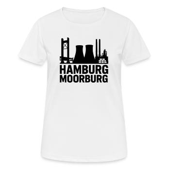 Moorburg Hamburg - Frauen T-Shirt atmungsaktiv - Weiß - Vorne - AI Model Female 172 dark (172cm)