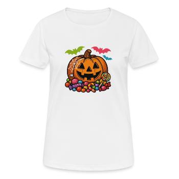 Halloween Candy Pumpkin Chemise pour enfants - T-shirt respirant Femme - blanc - Devant - AI Model Female 172 dark (172cm)
