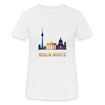 Berlin Nights Skyline - Frauen T-Shirt atmungsaktiv - Weiß - Vorne - AI Model Female 172 dark (172cm)