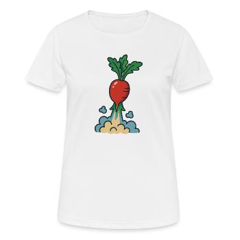 Abheben, geerdet bleiben - Frauen T-Shirt atmungsaktiv - Weiß - Vorne - AI Model Female 172 dark (172cm)