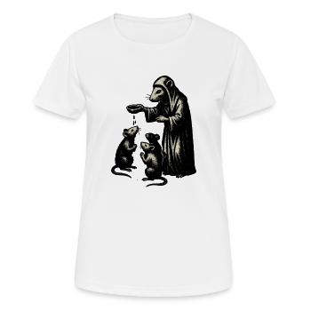 Plague Doctor and Rats – Vintage - Women's Breathable T-Shirt - white - Front - AI Model Female 172 dark (172cm)