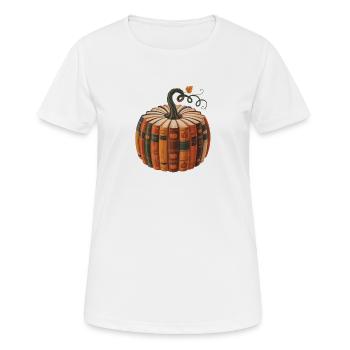 Bibliophile Kürbis Aus Büchern Herbst - Frauen T-Shirt atmungsaktiv - Weiß - Vorne - AI Model Female 172 dark (172cm)