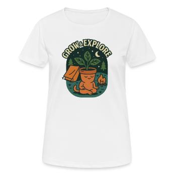 Grandir et explorer - T-shirt respirant Femme - blanc - Devant - AI Model Female 172 dark (172cm)