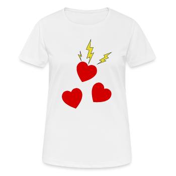 Elektrische Herzen in Rot - Frauen T-Shirt atmungsaktiv - Weiß - Vorne - AI Model Female 172 dark (172cm)