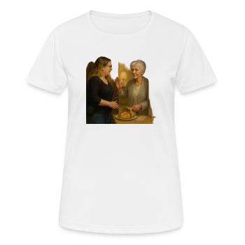 Friendly neighborhood scene - Women's Breathable T-Shirt - white - Front - AI Model Female 172 dark (172cm)