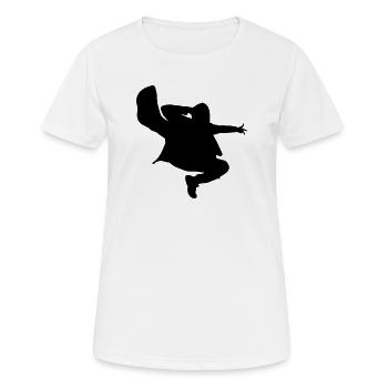 B-Boy Silhouette – Breakdance Jump Kick - T-shirt respirant Femme - blanc - Devant - AI Model Female 172 dark (172cm)