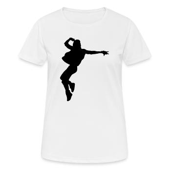 B-Girl Silhouette – Breakdance Style - Frauen T-Shirt atmungsaktiv - Weiß - Vorne - AI Model Female 172 dark (172cm)