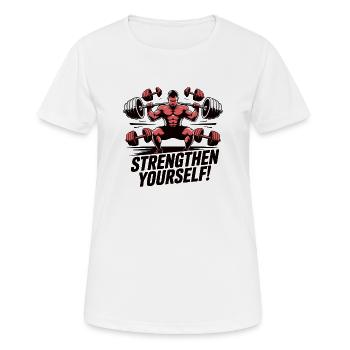 Beast Lift Renforcez-vous - T-shirt respirant Femme - blanc - Devant - AI Model Female 172 dark (172cm)