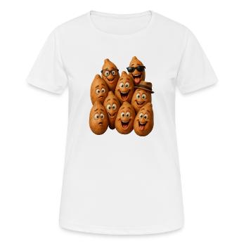 Troupe de patates qui rient - T-shirt respirant Femme - blanc - Devant - AI Model Female 172 dark (172cm)
