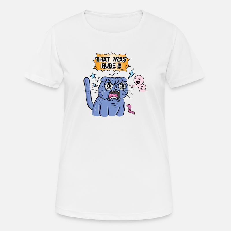 Angry Cat Screams at Expression - Women's Breathable T-Shirt - white