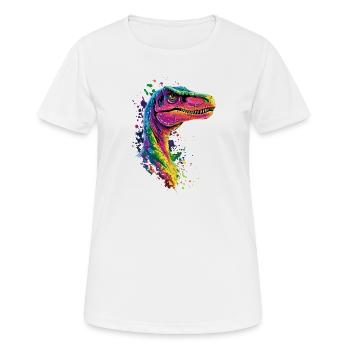 Raptor Velociraptor Dinosaur Dino Raptors - Women's Breathable T-Shirt - white - Front - AI Model Female 172 dark (172cm)