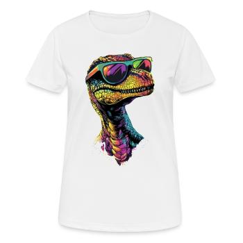 Raptor Velociraptor Dinosaur Dino Raptors - Women's Breathable T-Shirt - white - Front - AI Model Female 172 dark (172cm)
