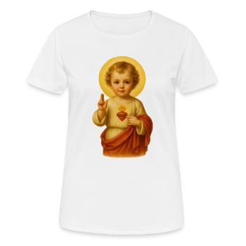Jesuskind mit Heiligenschein - Frauen T-Shirt atmungsaktiv - Weiß - Vorne - AI Model Female 172 dark (172cm)