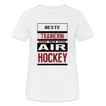 Air Hockey Trainerin Beste Air Hockeytrainerin  - Frauen T-Shirt atmungsaktiv - Weiß - Vorne - AI Model Female 172 dark (172cm)