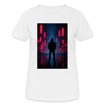 Néon nocturne dans la cyber-cité - T-shirt respirant Femme - blanc - Devant - AI Model Female 172 dark (172cm)
