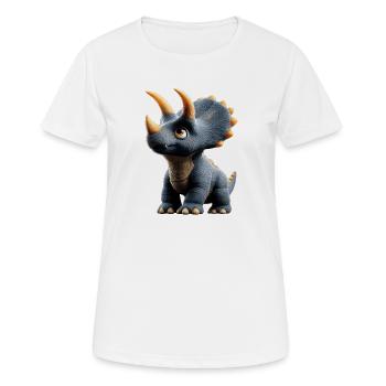 Triceratops Dinosaure Dinos Triceratops Dino - T-shirt respirant Femme - blanc - Devant - AI Model Female 172 dark (172cm)