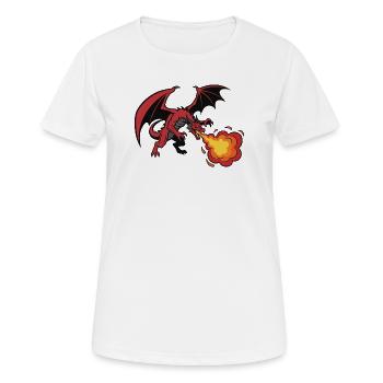Roter Drache Feueratem Design - Frauen T-Shirt atmungsaktiv - Weiß - Vorne - AI Model Female 172 dark (172cm)