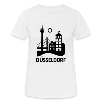Düsseldorf Wahrzeichen Silhouette - Frauen T-Shirt atmungsaktiv - Weiß - Vorne - AI Model Female 172 dark (172cm)