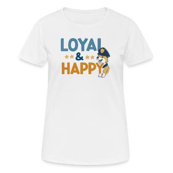 Loyal & Happy Police Dog - Women's Breathable T-Shirt - white - Front - AI Model Female 172 dark (172cm)