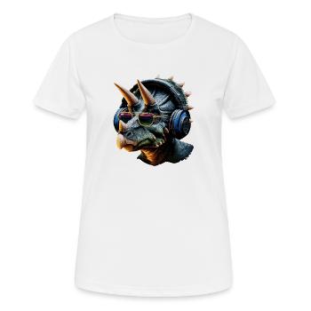 Triceratops Dinosaure Dinos Triceratops Dino - T-shirt respirant Femme - blanc - Devant - AI Model Female 172 dark (172cm)