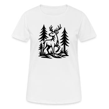 roe deer - Women's Breathable T-Shirt - white - Front - AI Model Female 172 dark (172cm)